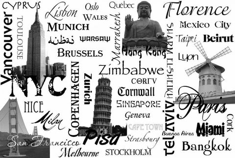 World Tour 2 White Modern Wood Framed Art Print with Double Matting by Stimson, Diane