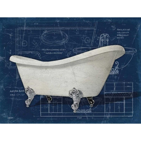 Bath Blues 2 Gold Ornate Wood Framed Art Print with Double Matting by Stimson, Diane