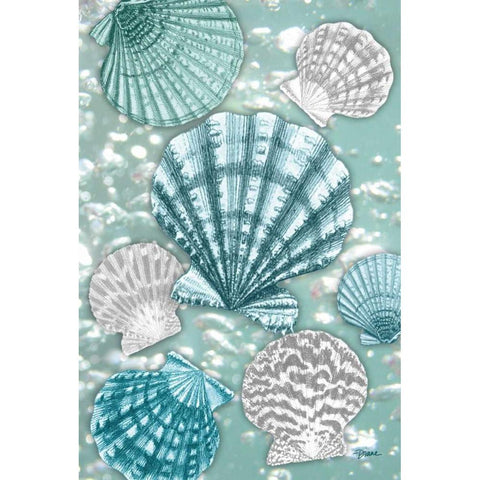 Scallop Bubbles Black Modern Wood Framed Art Print by Stimson, Diane
