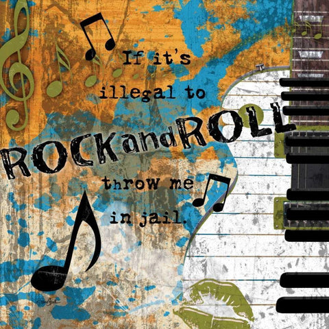 Illegal Rock Black Modern Wood Framed Art Print by Stimson, Diane