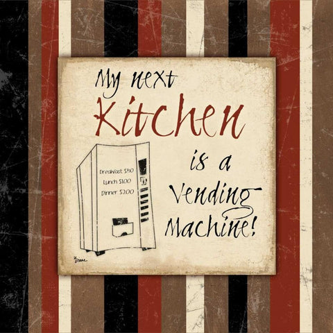 kitchen Vending Black Modern Wood Framed Art Print with Double Matting by Stimson, Diane