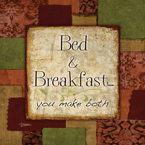 Patchwork BandB Black Modern Wood Framed Art Print with Double Matting by Stimson, Diane