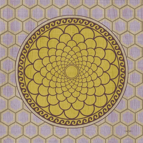 Honeycomb 1 Gold Ornate Wood Framed Art Print with Double Matting by Stimson, Diane