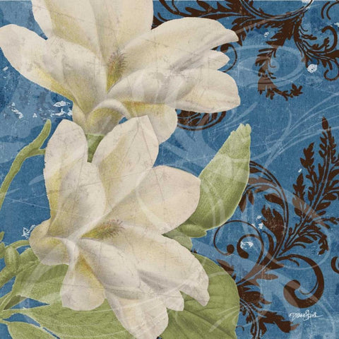 Royal Magnolia Gold Ornate Wood Framed Art Print with Double Matting by Stimson, Diane