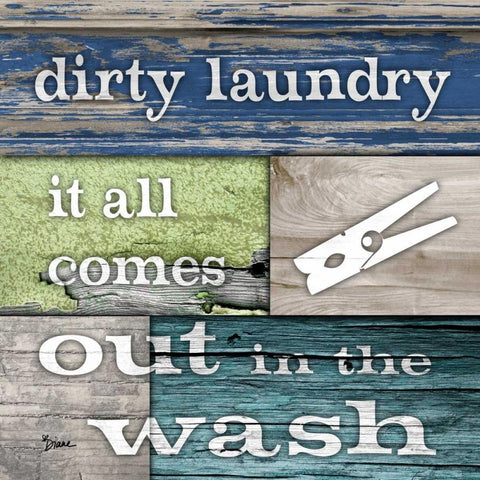 Dirty Laundry Black Modern Wood Framed Art Print with Double Matting by Stimson, Diane