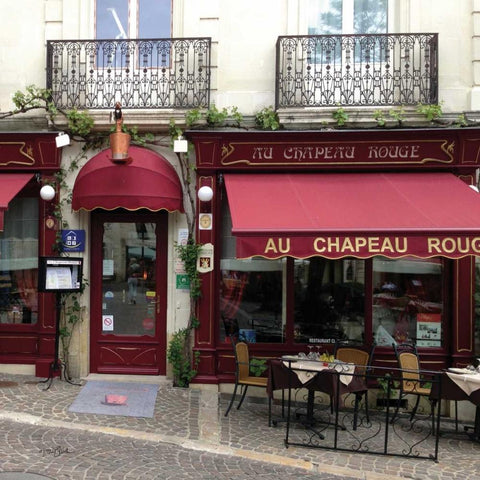 Chapeau Rouge White Modern Wood Framed Art Print with Double Matting by Stimson, Diane