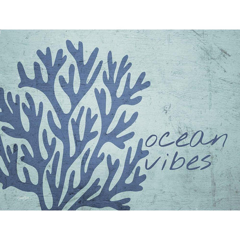 Ocean Vibes Black Modern Wood Framed Art Print with Double Matting by Stimson, Diane