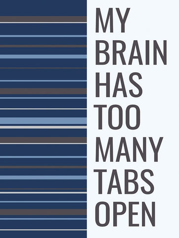 Brain Tabs White Modern Wood Framed Art Print with Double Matting by Stimson, Diane