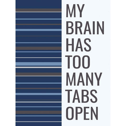 Brain Tabs Black Modern Wood Framed Art Print by Stimson, Diane