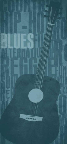 Blues White Modern Wood Framed Art Print with Double Matting by Rodriquez Jr, Enrique