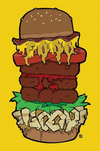 Food Is Good White Modern Wood Framed Art Print with Double Matting by Rodriquez Jr, Enrique