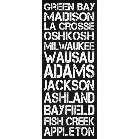 Wisconsin Black Modern Wood Framed Art Print with Double Matting by Gibbons, Lauren