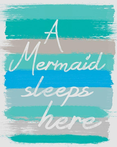 Mermaid Sleep White Modern Wood Framed Art Print with Double Matting by Gibbons, Lauren