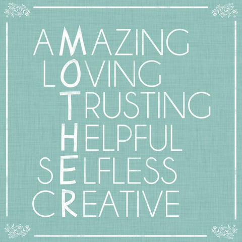 Mother Letters White Modern Wood Framed Art Print by Gibbons, Lauren
