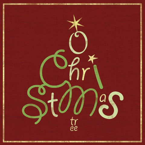 O Christmas Black Modern Wood Framed Art Print with Double Matting by Gibbons, Lauren