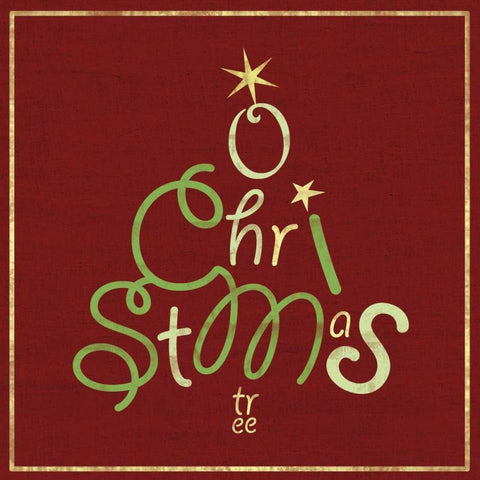 O Christmas White Modern Wood Framed Art Print with Double Matting by Gibbons, Lauren