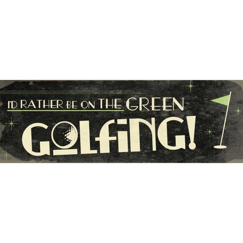 Golf Black Modern Wood Framed Art Print with Double Matting by Grey, Jace