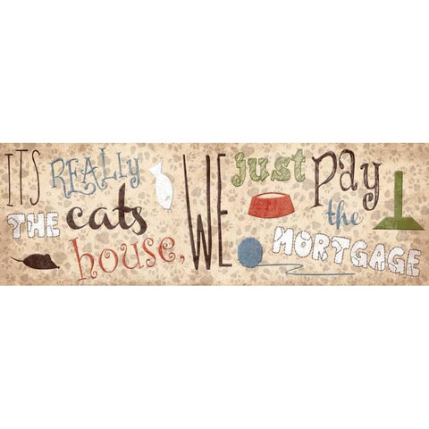 Cat Mate Black Modern Wood Framed Art Print by Grey, Jace