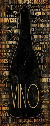 WINE Black Ornate Wood Framed Art Print with Double Matting by Grey, Jace