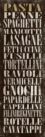 PASTA Black Ornate Wood Framed Art Print with Double Matting by Grey, Jace