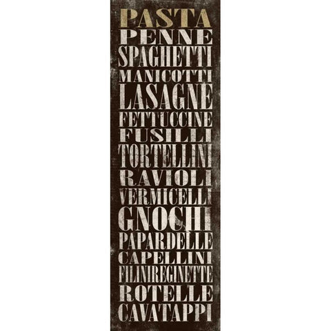 PASTA Black Modern Wood Framed Art Print by Grey, Jace
