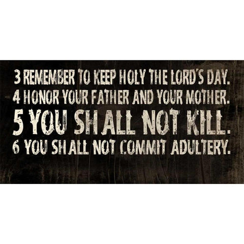 10 Commandments Black Modern Wood Framed Art Print with Double Matting by Grey, Jace