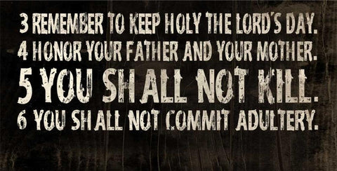 10 Commandments White Modern Wood Framed Art Print with Double Matting by Grey, Jace