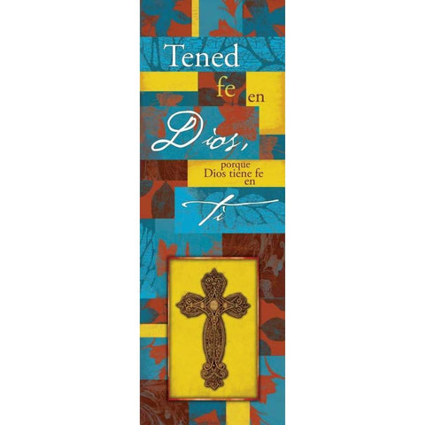 Religious Spanish Quote Black Modern Wood Framed Art Print with Double Matting by Grey, Jace