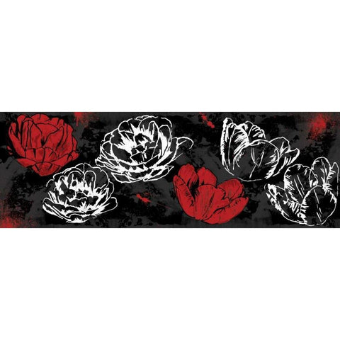 Floral sketch black Gold Ornate Wood Framed Art Print with Double Matting by Grey, Jace