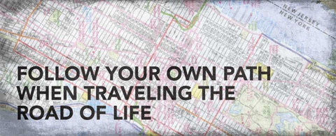 Map Minspirational 2 Black Ornate Wood Framed Art Print with Double Matting by Grey, Jace