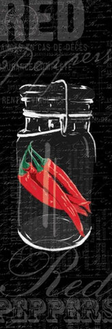 Red Peppers Black Ornate Wood Framed Art Print with Double Matting by Grey, Jace