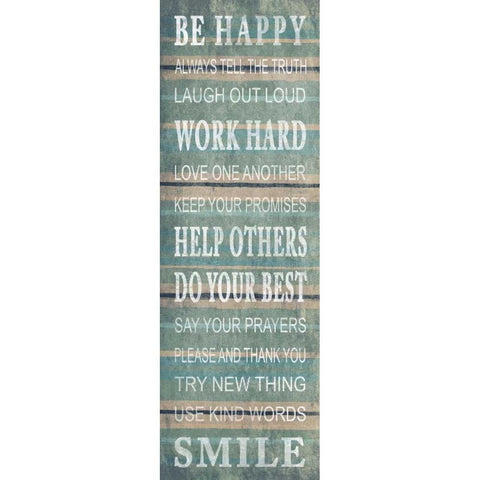Be happy Gold Ornate Wood Framed Art Print with Double Matting by Grey, Jace