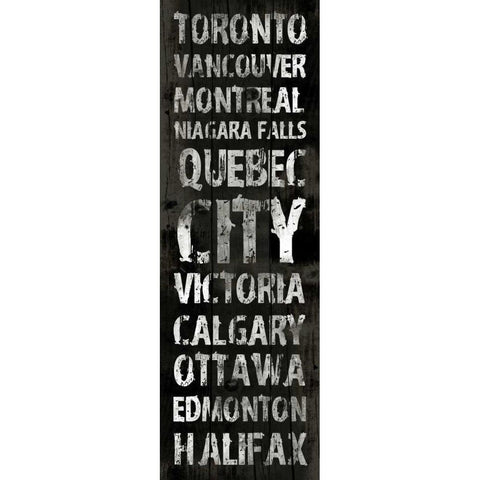 Canada Grunge Type White Modern Wood Framed Art Print by Grey, Jace