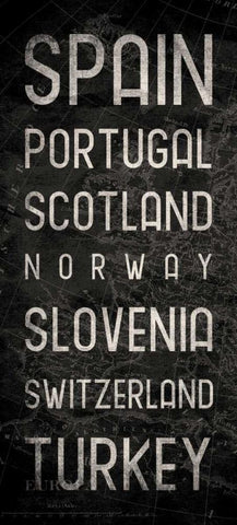 Map Type Black Ornate Wood Framed Art Print with Double Matting by Grey, Jace