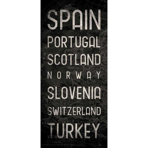 Map Type White Modern Wood Framed Art Print by Grey, Jace