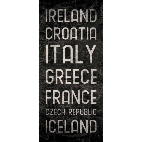 Map Type Mate Black Modern Wood Framed Art Print by Grey, Jace