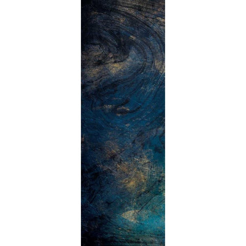 Golden Blue Marble Gold Ornate Wood Framed Art Print with Double Matting by Grey, Jace