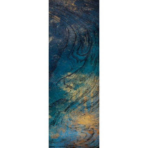 Golden Blue Marble Mate Gold Ornate Wood Framed Art Print with Double Matting by Grey, Jace