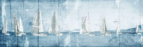 Boating March White Modern Wood Framed Art Print with Double Matting by Grey, Jace