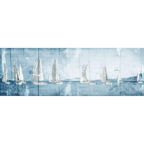 Boating March Gold Ornate Wood Framed Art Print with Double Matting by Grey, Jace