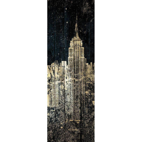 The Golden City Black Modern Wood Framed Art Print with Double Matting by Grey, Jace
