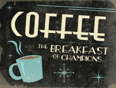 Retro Coffee B Black Ornate Wood Framed Art Print with Double Matting by Grey, Jace