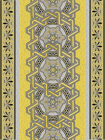 Patterns R3 White Modern Wood Framed Art Print with Double Matting by Grey, Jace