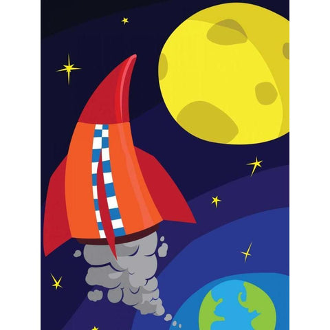 Rocket A Black Modern Wood Framed Art Print by Grey, Jace