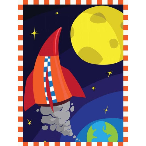 Rockets White Modern Wood Framed Art Print by Grey, Jace