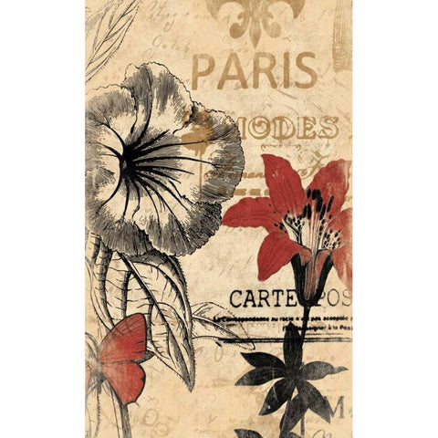 Paris B Gold Ornate Wood Framed Art Print with Double Matting by Grey, Jace