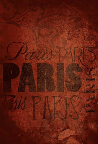 Paris D Black Ornate Wood Framed Art Print with Double Matting by Grey, Jace