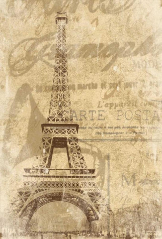 Paris F Black Ornate Wood Framed Art Print with Double Matting by Grey, Jace
