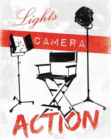 Cinema A Black Ornate Wood Framed Art Print with Double Matting by Grey, Jace