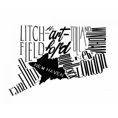 CT White Modern Wood Framed Art Print by Grey, Jace